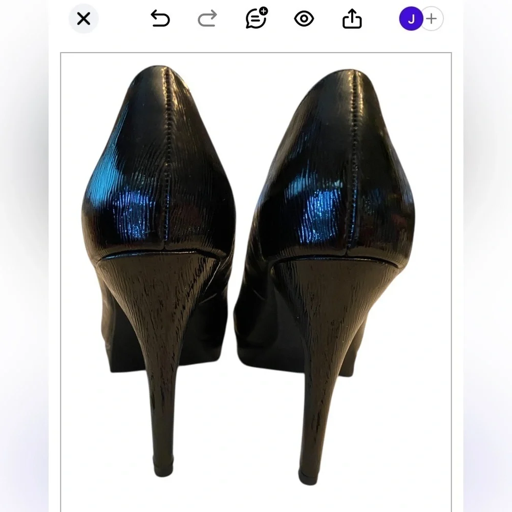 Michael Kors GIA Black Faux Patent Leather Heels Size 8.5